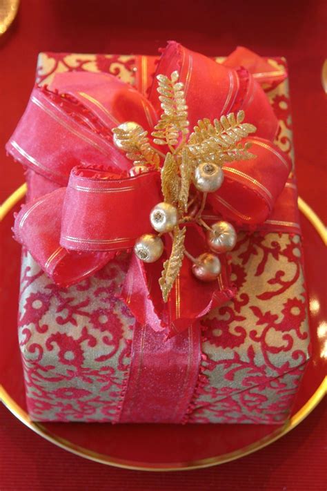 red and gold christmas gift wrap